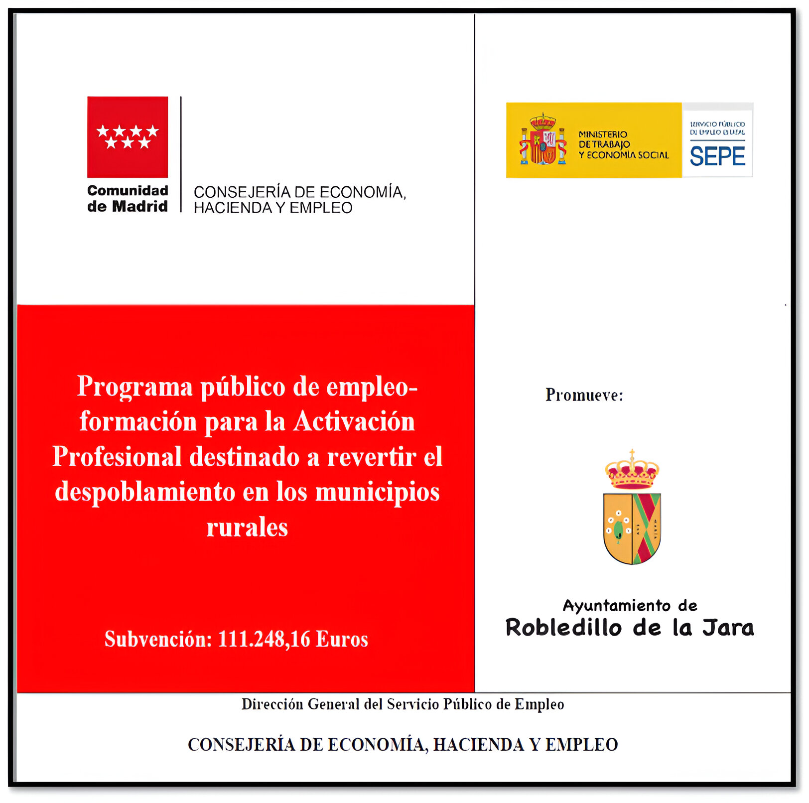 programa de empleo Comunidad de Madrid